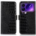 Xiaomi 17 Pro Crocodile Lompakkomallinen Nahkakotelo kanssa RFID - Musta