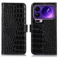 Xiaomi 17 Pro Max Crocodile Lompakkomallinen Nahkakotelo kanssa RFID - Musta