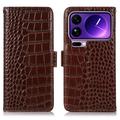 Xiaomi 17 Pro Max Crocodile Lompakkomallinen Nahkakotelo kanssa RFID - Ruskea
