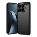 Xiaomi 17T Harjattu TPU Suojakuori - Hiilikuitu - Musta