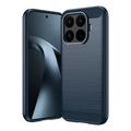 Xiaomi 17T Harjattu TPU Suojakuori - Hiilikuitu - sininen