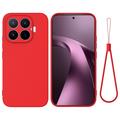 Xiaomi 17T Nestemäinen silikonikotelo käsihihnalla - Punainen