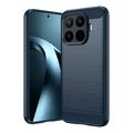 Xiaomi 17T Pro Harjattu TPU Suojakuori - Hiilikuitu - sininen