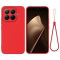 Xiaomi 17T Pro Nestemäinen silikonikotelo käsihihnalla - Punainen