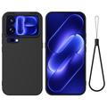 Xiaomi 18 Pro Max Nestemäinen silikonikotelo käsihihnalla - Musta