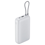 Xiaomi 20000mAh Powerbank integroidulla USB-C-kaapelilla 22.5W - vaaleanharmaa