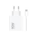 Xiaomi 90W matkalaturi USB-C-kaapelilla - Valkoinen