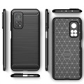 Xiaomi MI 10T 5G/10T Pro 5G Brushed TPU Kotelo - Hiilikuitu - Musta