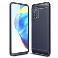 Xiaomi MI 10T 5G/10T Pro 5G Brushed TPU Kotelo - Hiilikuitu - Sininen