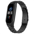 Xiaomi Mi Band 5/6 Ruostumaton Teräsranneke - Musta