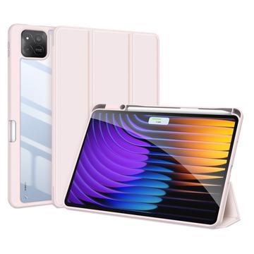 Xiaomi Pad 7/7 Pro Dux Ducis Toby Tri-Fold Älykäs Lompakkokotelo - Vaaleanpunainen