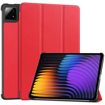 Xiaomi Pad 7, Pad 7 Pro Tri-Fold Sarjan Smart Lompakkokotelo - Punainen
