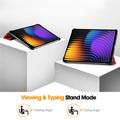 Xiaomi Pad 7, Pad 7 Pro Tri-Fold Sarjan Smart Lompakkokotelo - Punainen