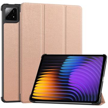 Xiaomi Pad 7/7 Pro Tri-Fold Sarjan Smart Lompakkokotelo - Ruusukulta