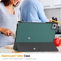 Xiaomi Pad 7 Ultra Tri-Fold Series Smart Folio -kotelo - Mustanvihreä