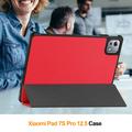 Xiaomi Pad 7S Pro 12.5 Tri-Fold Series Smart Folio -kotelo - punainen