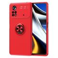 Xiaomi Poco M4 Pro Magneettinen Rengaspidike Suojakuori - Punainen