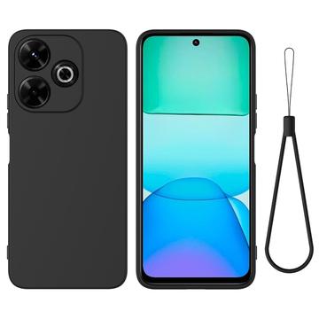 Xiaomi Poco M6 Plus Nestemäinen Silikoni Suojakuori - Musta