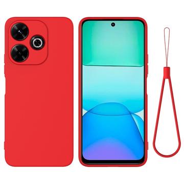 Xiaomi Poco M6 Plus Nestemäinen Silikoni Suojakuori - Punainen