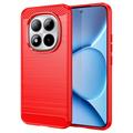 Xiaomi Poco M8 Pro/Redmi Note 15 Pro+ 5G Harjattu TPU Suojakuori - Hiilikuitu - punainen