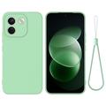 Xiaomi Poco X8 Power Nestemäinen silikonikotelo käsihihnalla - Vihreä