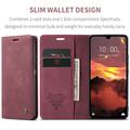 Xiaomi Redmi 14C Caseme 013 Sarja Lompakkokotelo - Viininpunainen