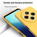 Xiaomi Redmi A3 Pro Nestemäinen silikonikotelo käsihihnalla - keltainen