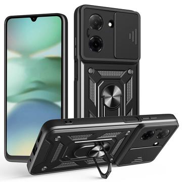 Xiaomi Redmi A5 4G/Poco C71 Pyörivä Rengashybridikotelo Kamerasuojalla - Musta