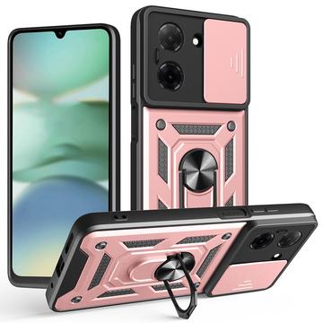 Xiaomi Redmi A5 4G/Poco C71 Pyörivä Rengashybridikotelo Kamerasuojalla - Ruusukulta