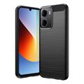 Xiaomi Redmi A7 Pro Harjattu TPU Suojakuori - Hiilikuitu - Musta