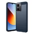 Xiaomi Redmi A7 Pro Harjattu TPU Suojakuori - Hiilikuitu - sininen