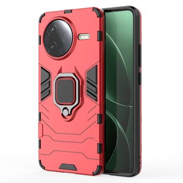 Xiaomi Redmi K80/Poco F7 Pro Hybridikotelo Sormuspidikkeellä - Punainen