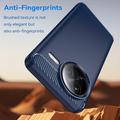 Xiaomi Redmi K80 Pro/Poco F7 Ultra Harjattu TPU Suojakuori - Hiilikuitu - Sininen