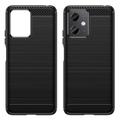 Xiaomi Redmi Note 12/Poco X5 Harjattu TPU Suojakuori - Hiilikuitu - Musta