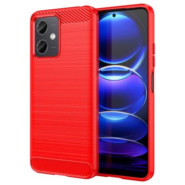 Xiaomi Redmi Note 12/Poco X5 Harjattu TPU Suojakuori - Hiilikuitu