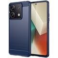 Xiaomi Redmi Note 13 Harjattu TPU Suojakuori - Hiilikuitu - Sininen