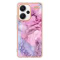 Xiaomi Redmi Note 13 Pro+ Marble Pattern Galvanoitu TPU-Suojakotelo - Sininen / Pinkki
