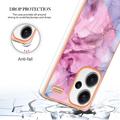 Xiaomi Redmi Note 13 Pro+ Marble Pattern Galvanoitu TPU-Suojakotelo - Sininen / Pinkki