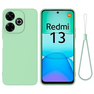 Xiaomi Redmi Note 13R/Redmi 13/Poco M6 4G Nestemäinen Silikoni Suojakuori - Vihreä