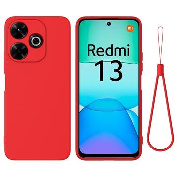 Xiaomi Redmi Note 13R/Redmi 13/Poco M6 4G Nestemäinen Silikoni Suojakuori - Punainen