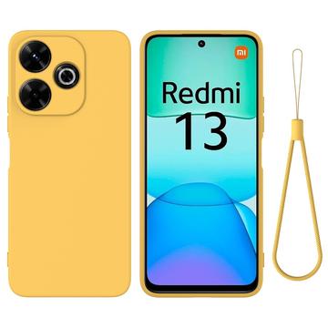 Xiaomi Redmi Note 13R/Redmi 13/Poco M6 4G Nestemäinen Silikoni Suojakuori - Keltainen