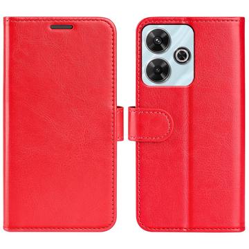 Xiaomi Redmi Note 13R/Poco M6 4G/Redmi 13 5G Lompakkokotelo Magneettisella Sulkijalla - Punainen