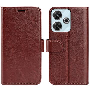 Xiaomi Redmi Note 13R/Poco M6 4G/Redmi 13 5G Lompakkokotelo Magneettisella Sulkijalla - ruskea