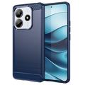 Xiaomi Redmi Note 14 Harjattu TPU Suojakuori - Hiilikuitu - Sininen