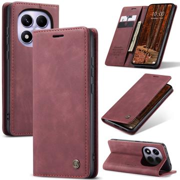 Xiaomi Redmi Note 14 Pro 4G Caseme 013 Sarja Lompakkokotelo - Viininpunainen