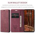Xiaomi Redmi Note 14 Pro 4G Caseme 013 Sarja Lompakkokotelo - Viininpunainen