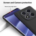 Xiaomi Redmi Note 14 Pro 5G, Poco X7 Nestemäinen silikonikotelo käsihihnalla - Musta