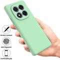 Xiaomi Redmi Note 14 Pro 5G/Poco X7 Nestemäinen silikonikotelo käsihihnalla - Vihreä