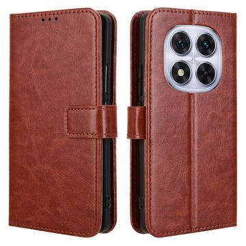 Xiaomi Redmi Note 14 Pro 5G/14 Pro+ 5G/Poco X7 Lompakkokotelo Magneettisella Sulkijalla - ruskea