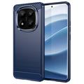 Xiaomi Redmi Note 14 Pro+ 5G Harjattu TPU Suojakuori - Hiilikuitu - Sininen
